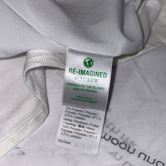 J Crew Squareneck White A-Line‎ Dress in Stretch Linen Blend Knee Length 20 - Picture 12 of 14